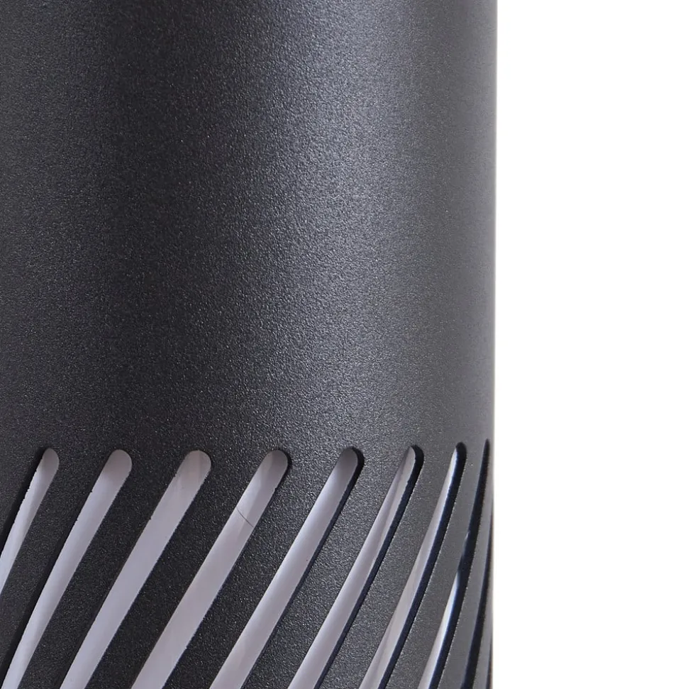 Lindby udendørs væglampe Lurinda, 1 lyskilde, sort, aluminium, Ø10cm