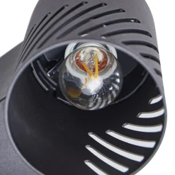 Lindby udendørs væglampe Lurinda, 1 lyskilde, sort, aluminium, Ø10cm