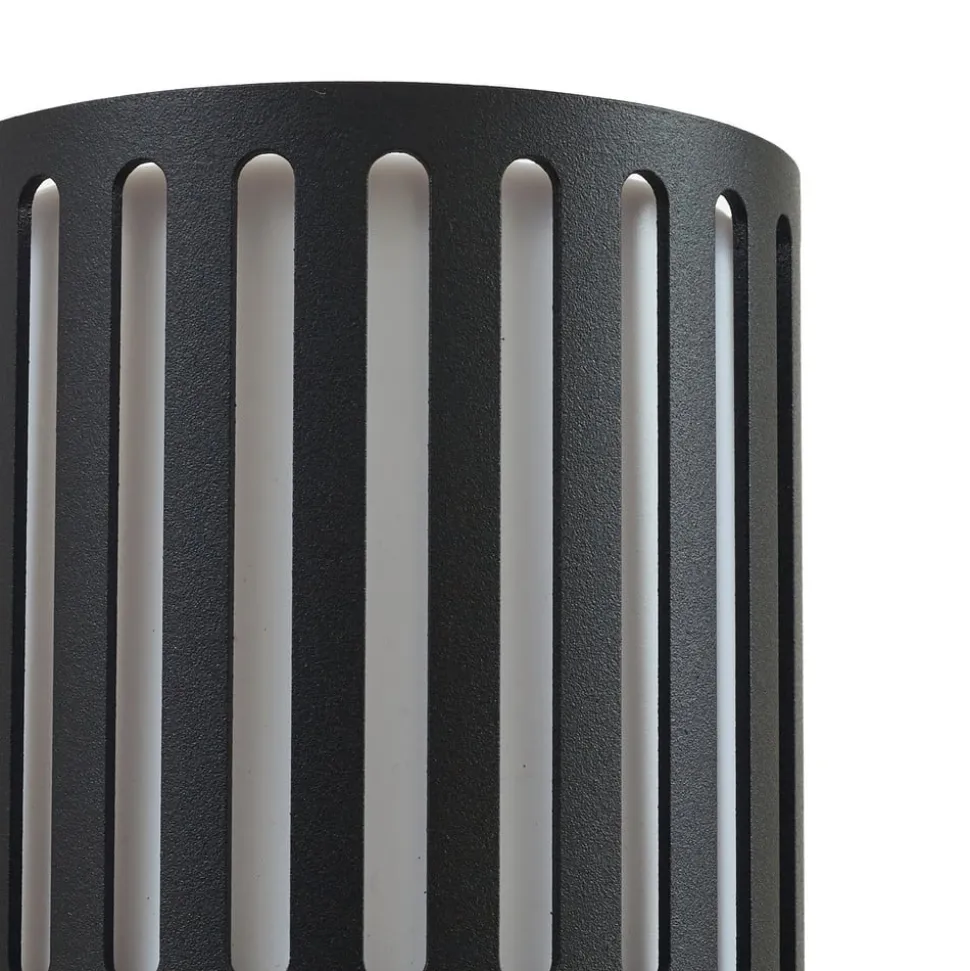 Lindby udendørs væglampe Lurinda, 2 lyskilder, sort, Ø10cm