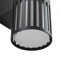 Lindby udendørs væglampe Lurinda, 2 lyskilder, sort, Ø10cm