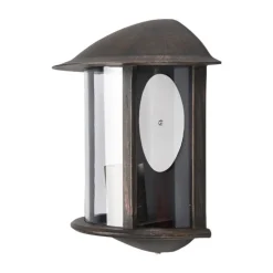 Lindby udendørs væglampe Maelis, rustbrun, metal, 27 cm, E27