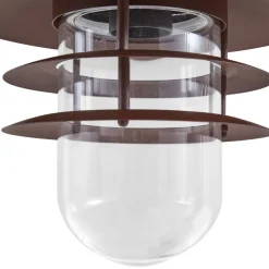 Lindby udendørs væglampe Meliora, rustbrun, jern, IP44, E27