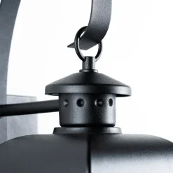 Lindby udendørs væglampe Mertollio, højde 47 cm, sort, glas