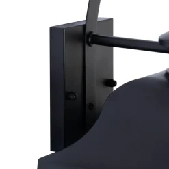 Lindby udendørs væglampe Mertollio, højde 47 cm, sort, glas