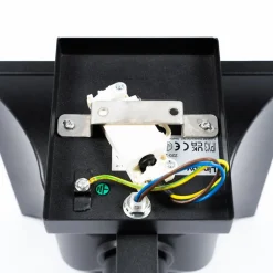 Lindby udendørs væglampe Mertollio, højde 47 cm, sort, glas