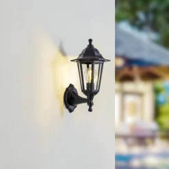 Lindby udendørs væglampe Nane, lygte, saltvandsresistent, E27