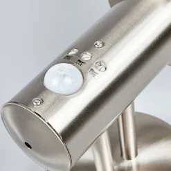 Lindby udendørs væglampe Nada, stål, glas, sensor, E27