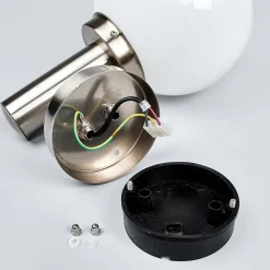 Lindby udendørs væglampe Nada, stål, glas, sensor, E27