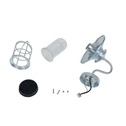 Lindby udendørs væglampe Naleta, galvaniseret sølv, stål