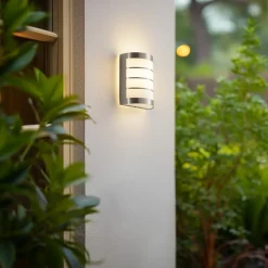 Lindby udendørs væglampe Noyan, 20 cm, stål, IP44, E27