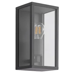 Lindby udendørs væglampe Peldar, klar, 1 lyskilde, 26 cm, metal