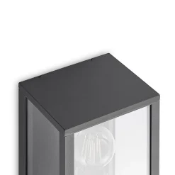 Lindby udendørs væglampe Peldar, klar, 1 lyskilde, 26 cm, metal