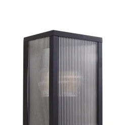 Lindby udendørs væglampe Peldar, sensor, riflet, IP44, E27