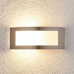 Lindby udendørs væglampe Raja, 25 cm bred, stål, IP44, E27