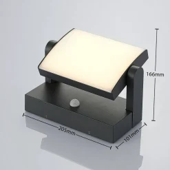 Lindby udendørs væglampe Sherin, sæt med 2, drejelig, sensor