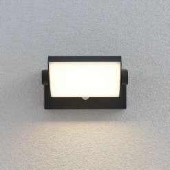 Lindby udendørs væglampe Sherin, sæt med 2, drejelig, sensor