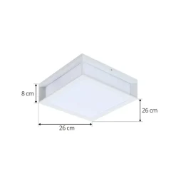 Lindby udendørs væglampe Sivana, hvid, aluminium, 26 cm x 26 cm