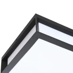 Lindby udendørs væglampe Sivana, sort, aluminium, 26 cm x 26 cm