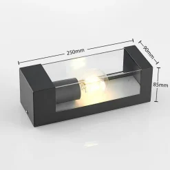 Lindby udendørs væglampe Tilian, højde 25 cm, antracit, stål