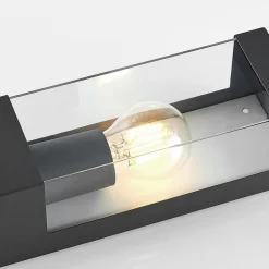 Lindby udendørs væglampe Tilian, højde 25 cm, antracit, stål