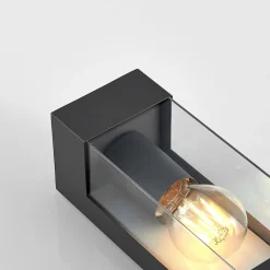 Lindby udendørs væglampe Tilian, højde 25 cm, antracit, stål