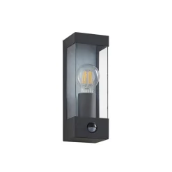 Lindby udendørs væglampe Tilian, sensor, højde 25 cm, antracit