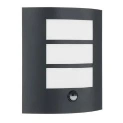 Lindby udendørs væglampe Vimal, sensor, E27, 26 cm, aluminium