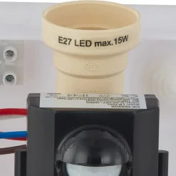 Lindby udendørs væglampe Vimal, sensor, E27, 26 cm, aluminium