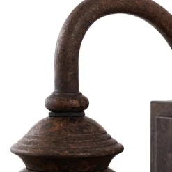 Lindby udendørs væglampe Zayn, rustfarvet, glas, IP23