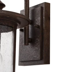 Lindby udendørs væglampe Zayn, rustfarvet, glas, IP23