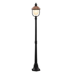 Lindby udendørslampe Clint, 177 cm, metal, saltvandsresistent, E27