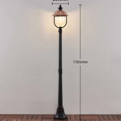 Lindby udendørslampe Clint, 177 cm, metal, saltvandsresistent, E27
