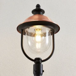 Lindby udendørslampe Clint, 177 cm, metal, saltvandsresistent, E27