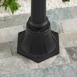 Lindby udendørslampe Clint, 177 cm, metal, saltvandsresistent, E27