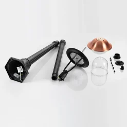 Lindby udendørslampe Clint, 177 cm, metal, saltvandsresistent, E27