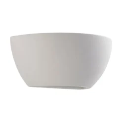 Lindby uplight væglampe Jimmy, hvid, gips, halvcirkelformet, 24 cm, E14