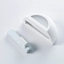 Lindby uplight væglampe Jimmy, hvid, gips, halvcirkelformet, 24 cm, E14