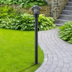 Lindby vejlampe Belmiro, jern, 100 cm høj, E27, sort