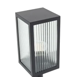 Lindby vejlampe Bolgar, sort, metal, glas, 15 cm