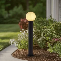 Lindby vejlampe Dangan, hvid, højde 90 cm, glas, metal