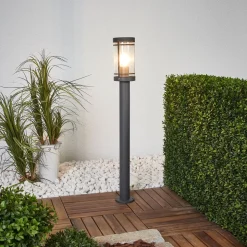 Lindby vejlampe Djori, 80 cm, antracit, stål, E27