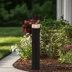 Lindby vejlampe Halvar, 50 cm, sort, IP65, GU10