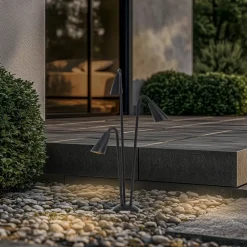 Lindby vejlampe Sorvete, sort, metal, 3 lyskilder, 83 cm