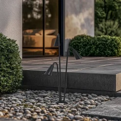 Lindby vejlampe Sorvete, sort, metal, 3 lyskilder, 83 cm