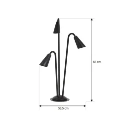 Lindby vejlampe Sorvete, sort, metal, 3 lyskilder, 83 cm