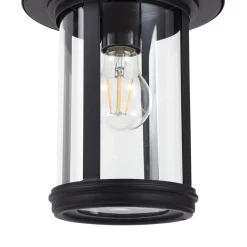 Lindby vejlampe Zayn, sort, glas, højde 109 cm, IP65