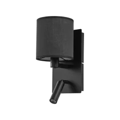 Lindby væglampe Aiden, 30 cm, sort, LED-læselampe, E14