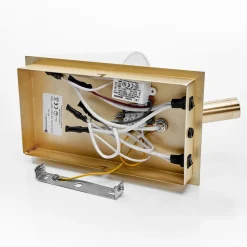 Lindby væglampe Aiden, hvid, messing, LED-læselampe