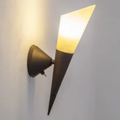 Lindby væglampe Alva, rustfarvet, glas, 34 cm høj, E14