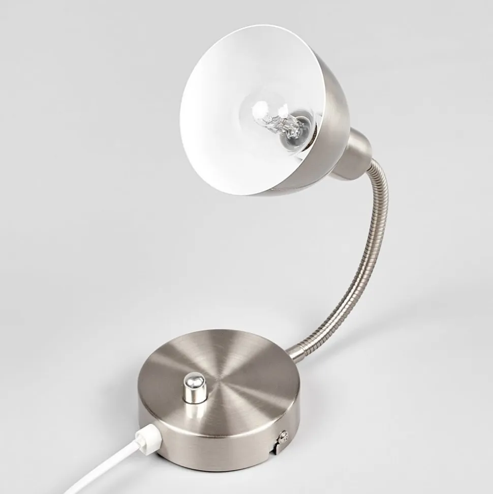 Lindby væglampe Amrei, nikkelfarvet, 42 cm, stik, dæmpbar